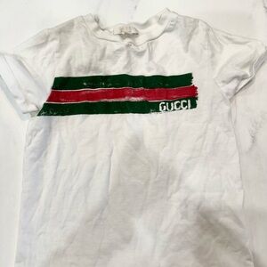 Gucci Kids Tee with Red and Green Stripe